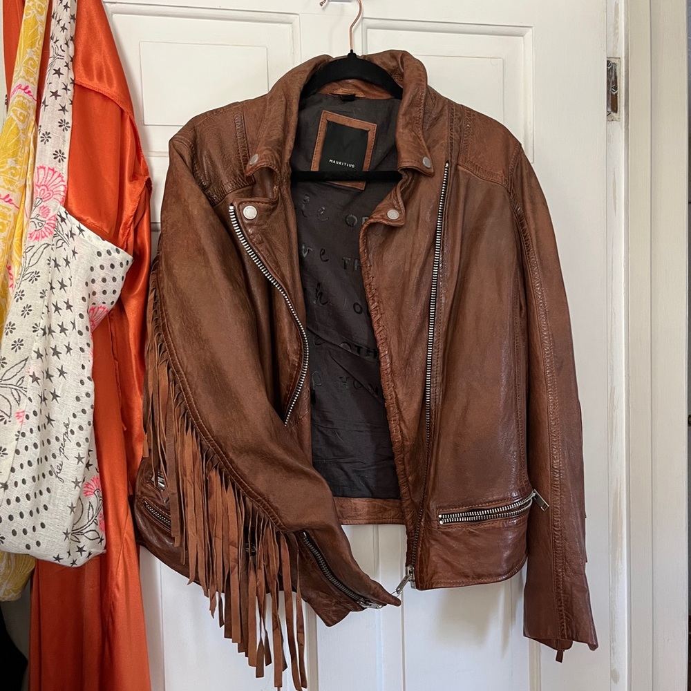 Mauritius Leather Fringe Jacket View 2
